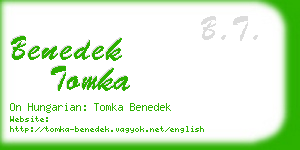 benedek tomka business card